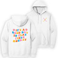Front and back of the Field Hockey Retro Hooded Sweatshirt