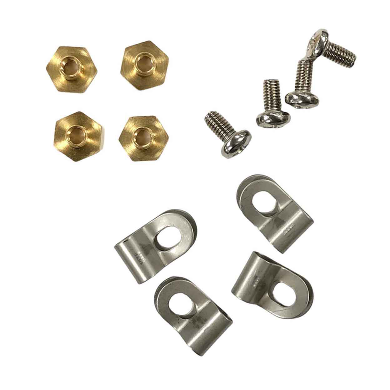 4 brackets, 4 screws, 4 interior pieces