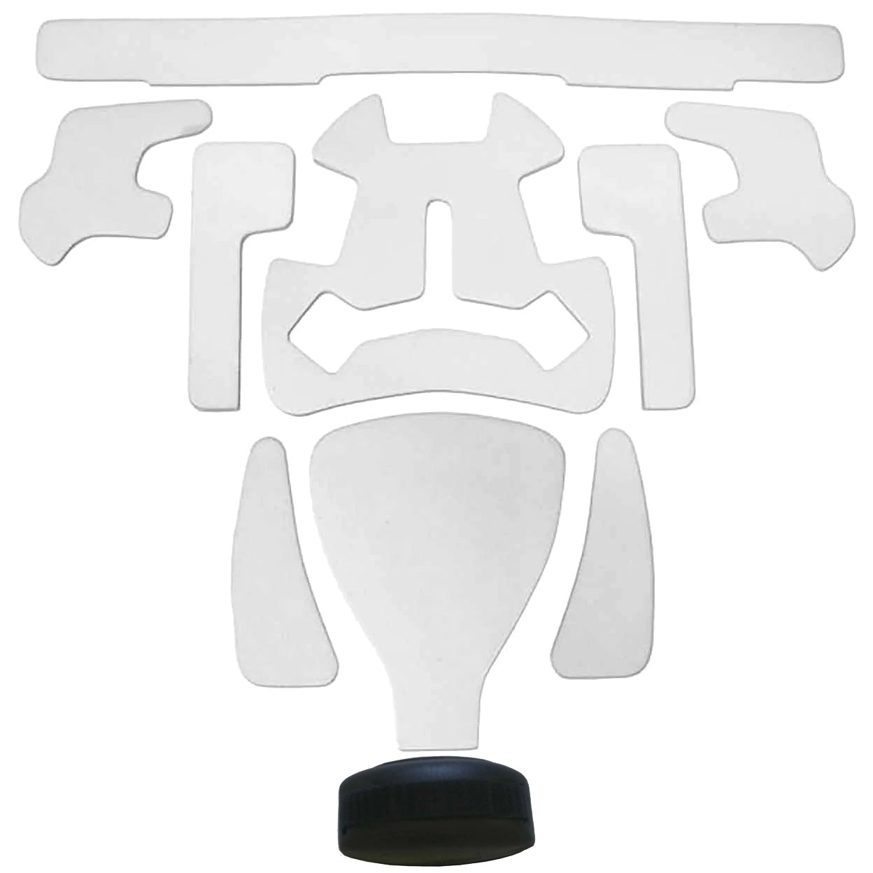 Replacement Foam For OBO Helmets laid out flat