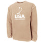 tan USA Field Hockey Ribbed Knit Sweatshirt