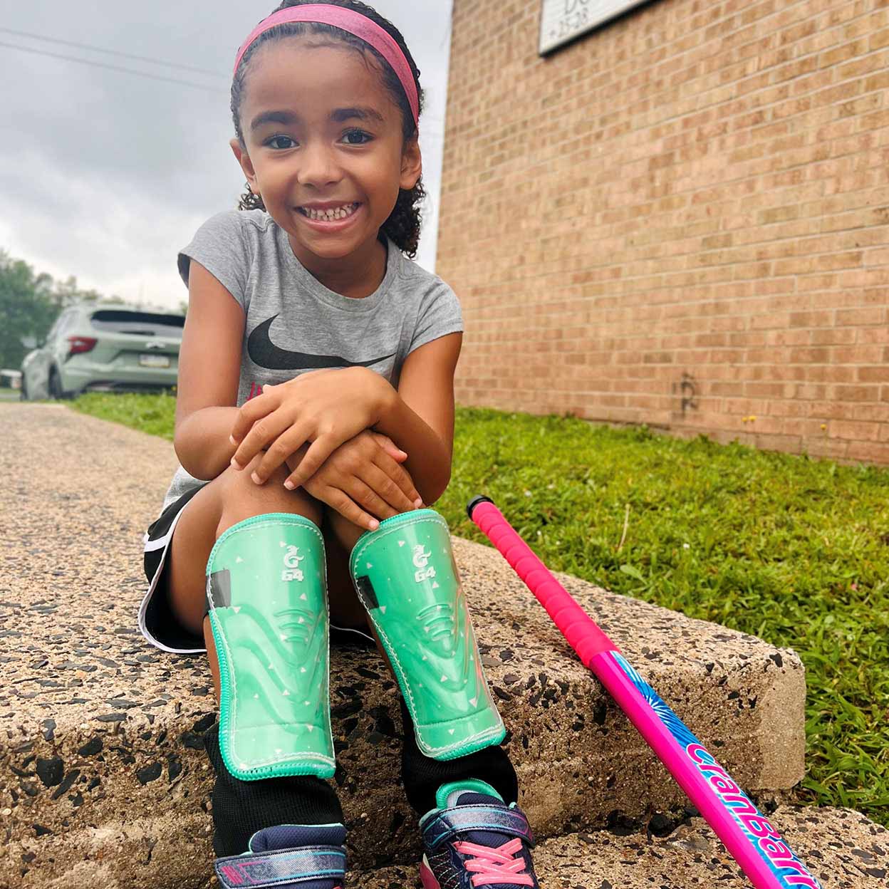 Young player wearing the Gryphon Mini G4 Shinguards.