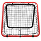 straight on view of the red (insane) side of the Crazy Catch Wild Child 2.0 Rebounder