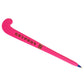 pink field hockey stick pen with the cap off.