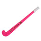 Pink field hockey stick pen with the cap on.