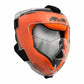 Angled view of the orange TK3 Field Hockey Player Mask