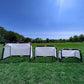 all three sizes of the KwikGoal Goalazo Medium Goal in a field