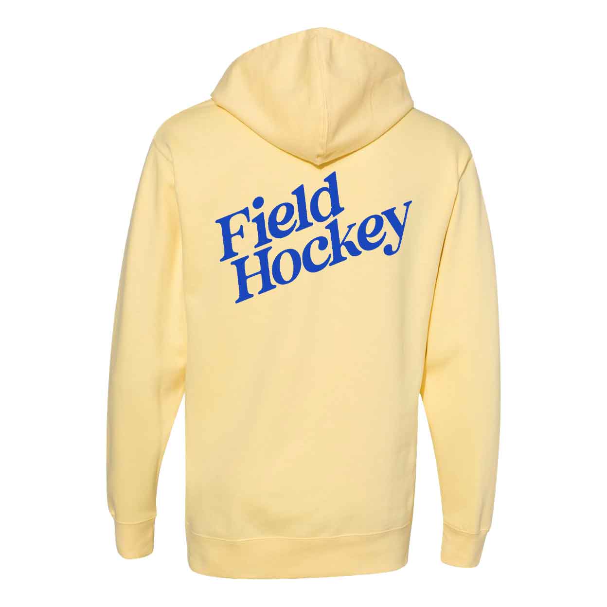 back of the yellow Field Hockey Hooded Sweatshirt