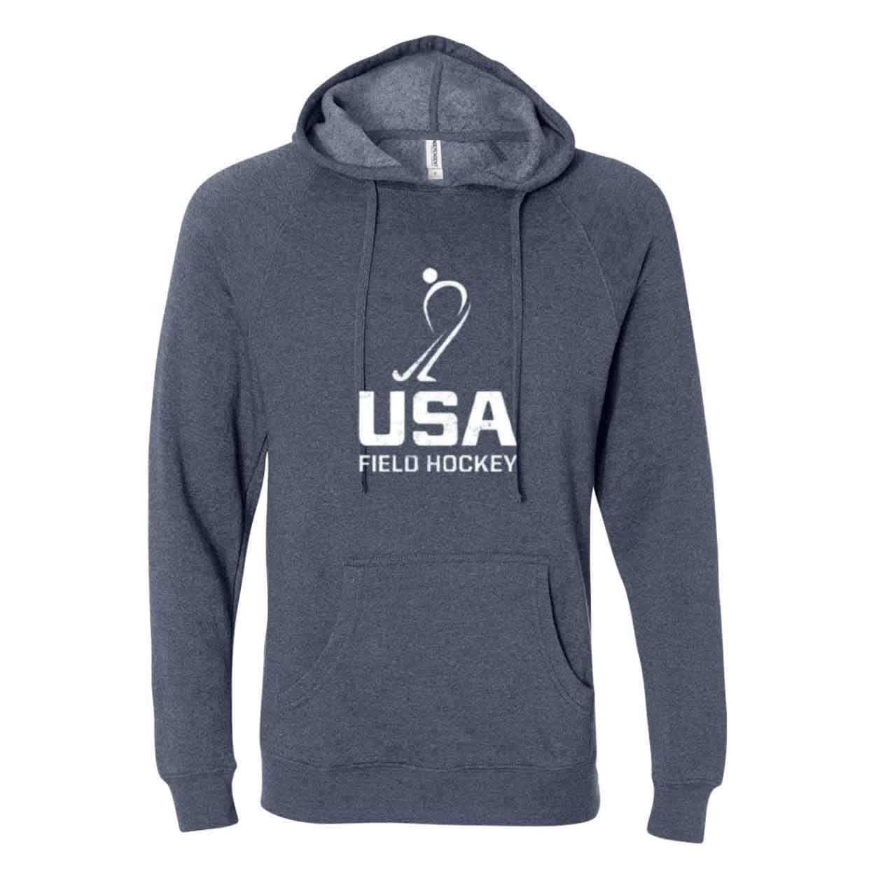 Navy USA Field Hockey Unisex Raglan Hooded Sweatshirt