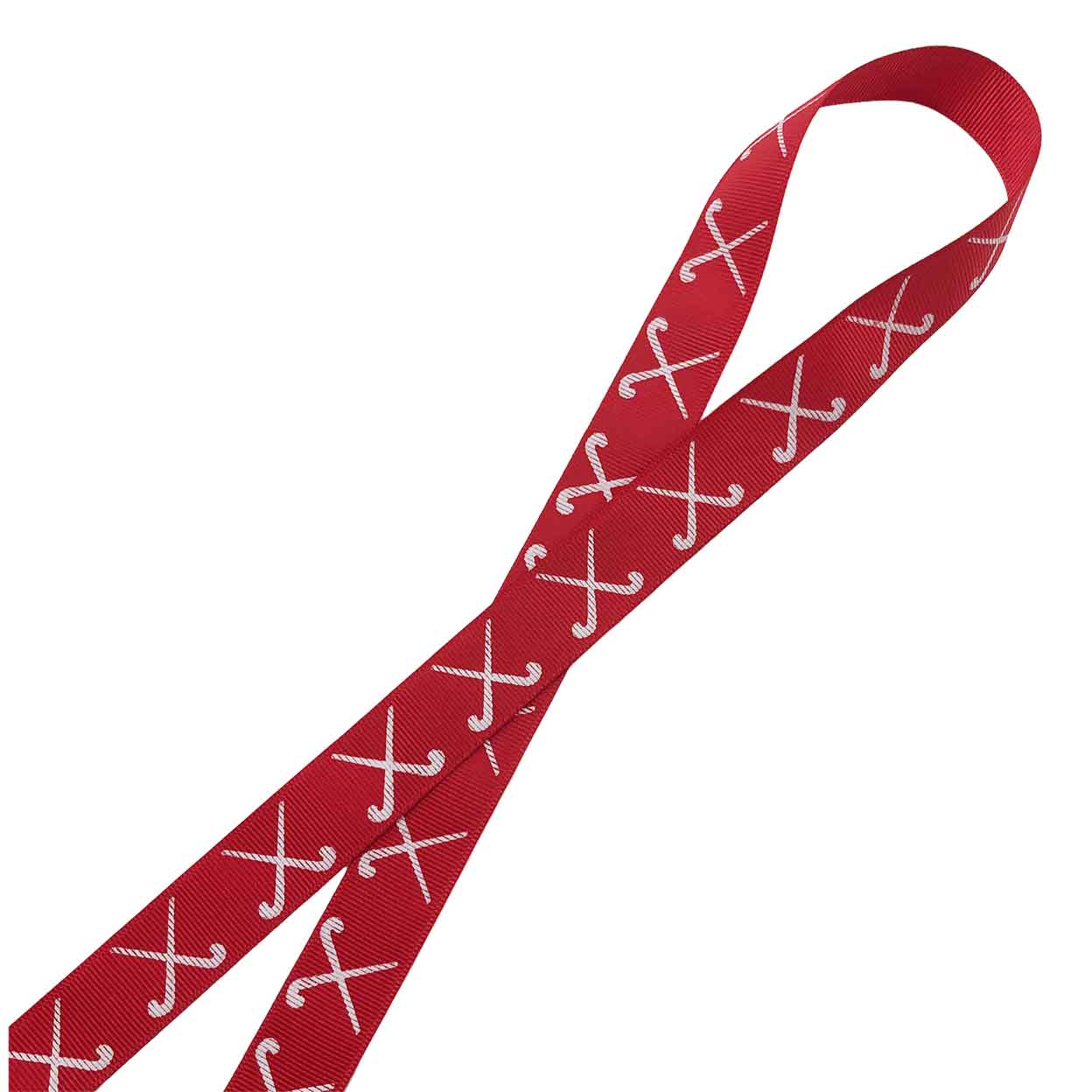Red Field Hockey Printed Grosgrain Ribbon-By-The-Yard