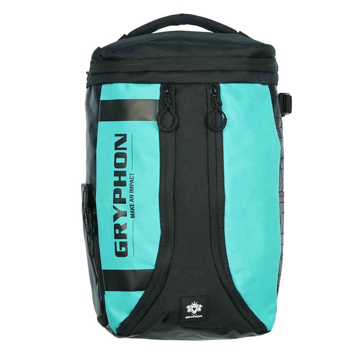 Front of the teal Gryphon Mini Freddie Backpack