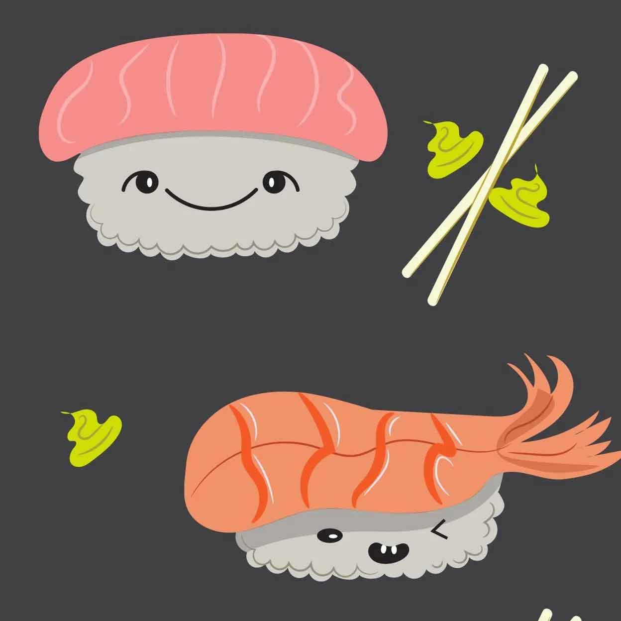 Hocsocx Footless Leg Sleeve sushi pattern