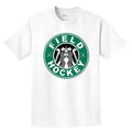 a take on the starbucks coffee logo Field Hockey Addict Unisex Tee