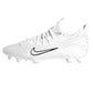 Instep of the white Nike Huarache 9 Varsity Cleats