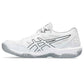 inside side view of the white Asics Gel-Rocket 11 Indoor Shoes