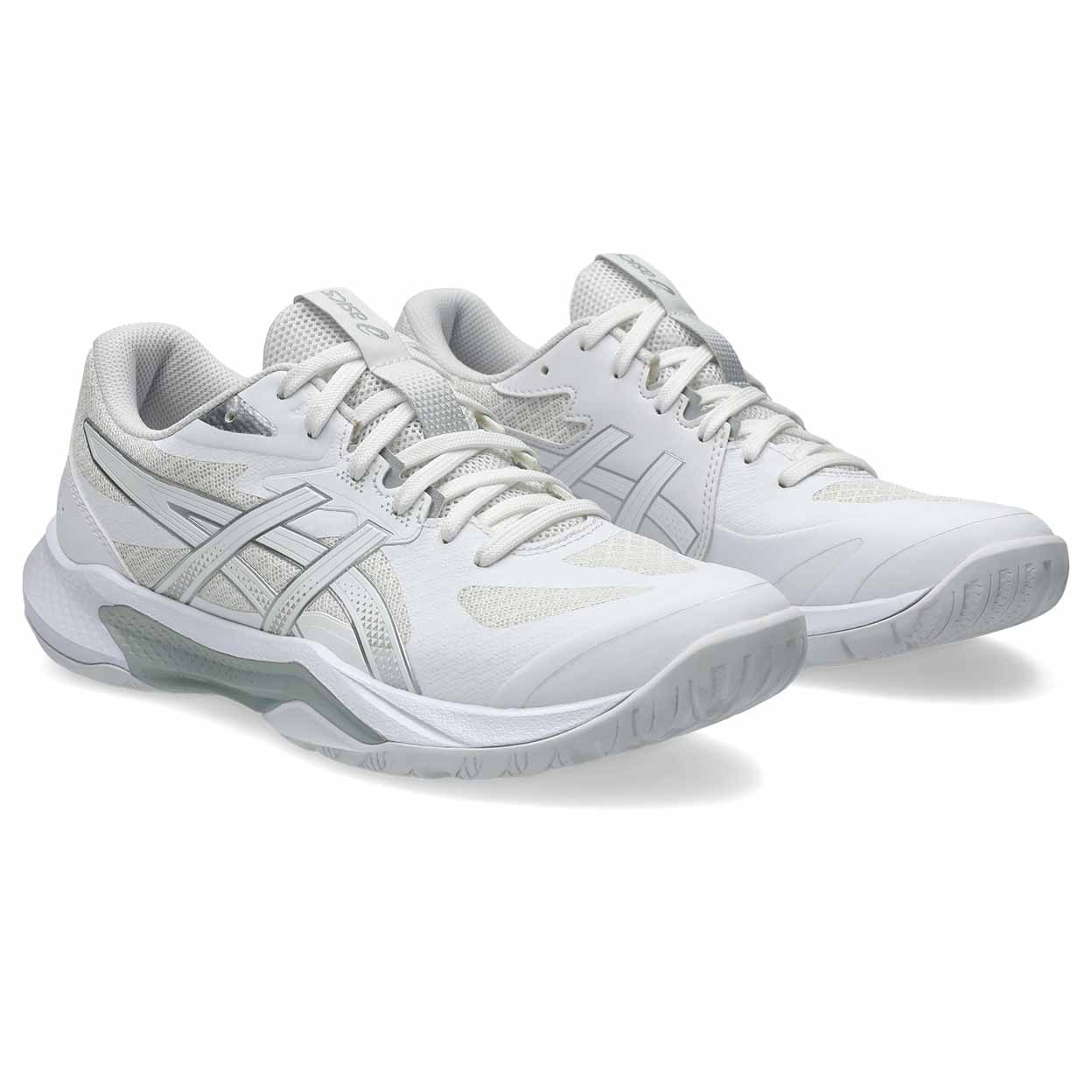 White athletic shoes on a white background