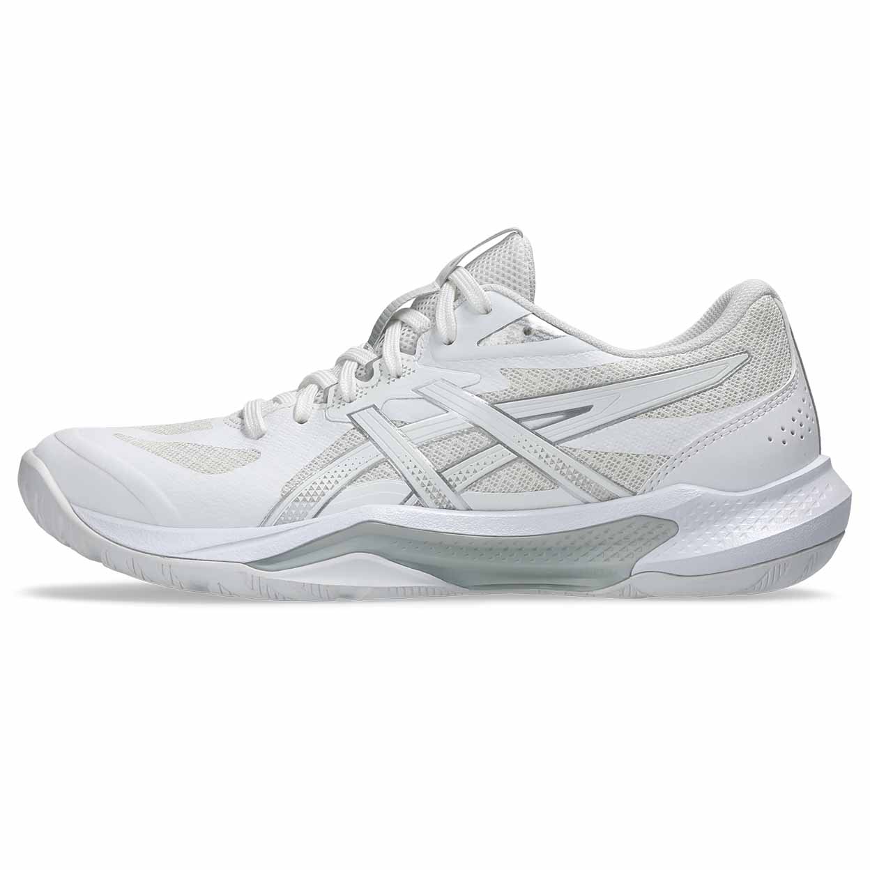 White athletic shoe side on a white background
