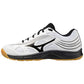 instep of the white Mizuno Cyclone Speed 3 Junior Indoor Shoes