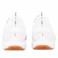 White shoes with brown soles on a white background