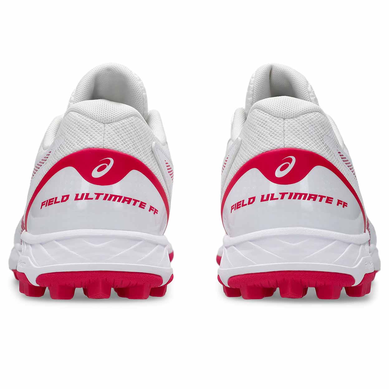 Rear view of ASICS Field Ultimate FF 2 turf shoe highlighting heel and branding