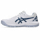 side of the blue and white Asics Gel-Lethal Field 2 Turf Shoes