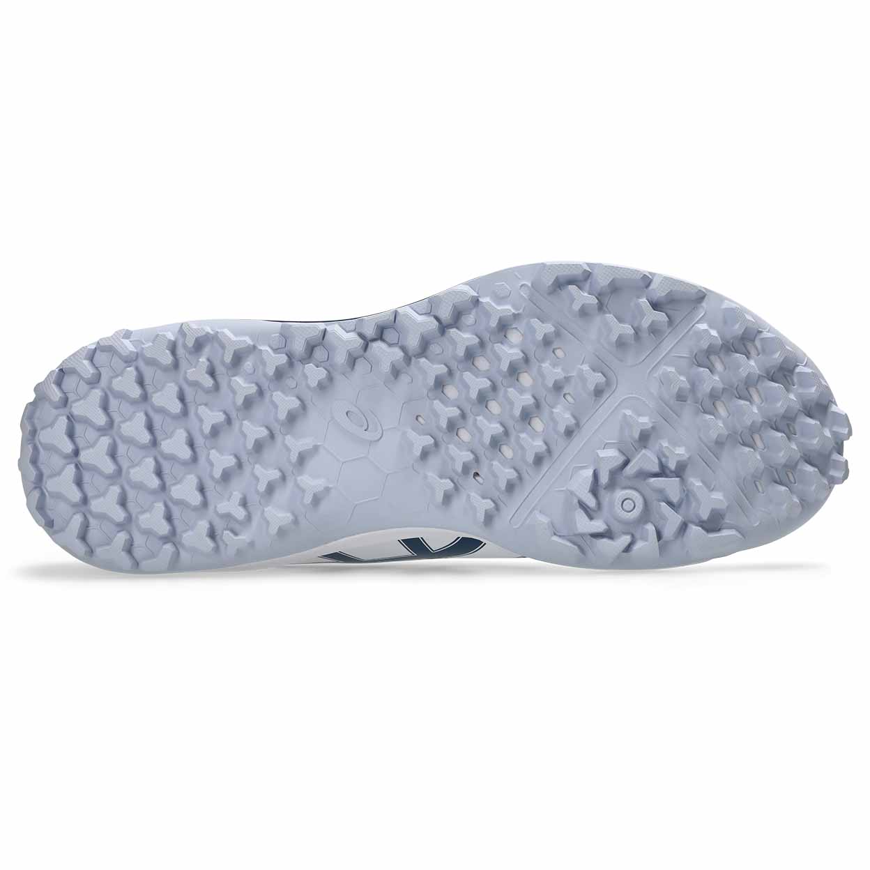 Close-up of a shoe sole with textured pattern on a white background