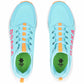 Light blue turf shoes with orange accents and 'Osaka' branding on a white background
