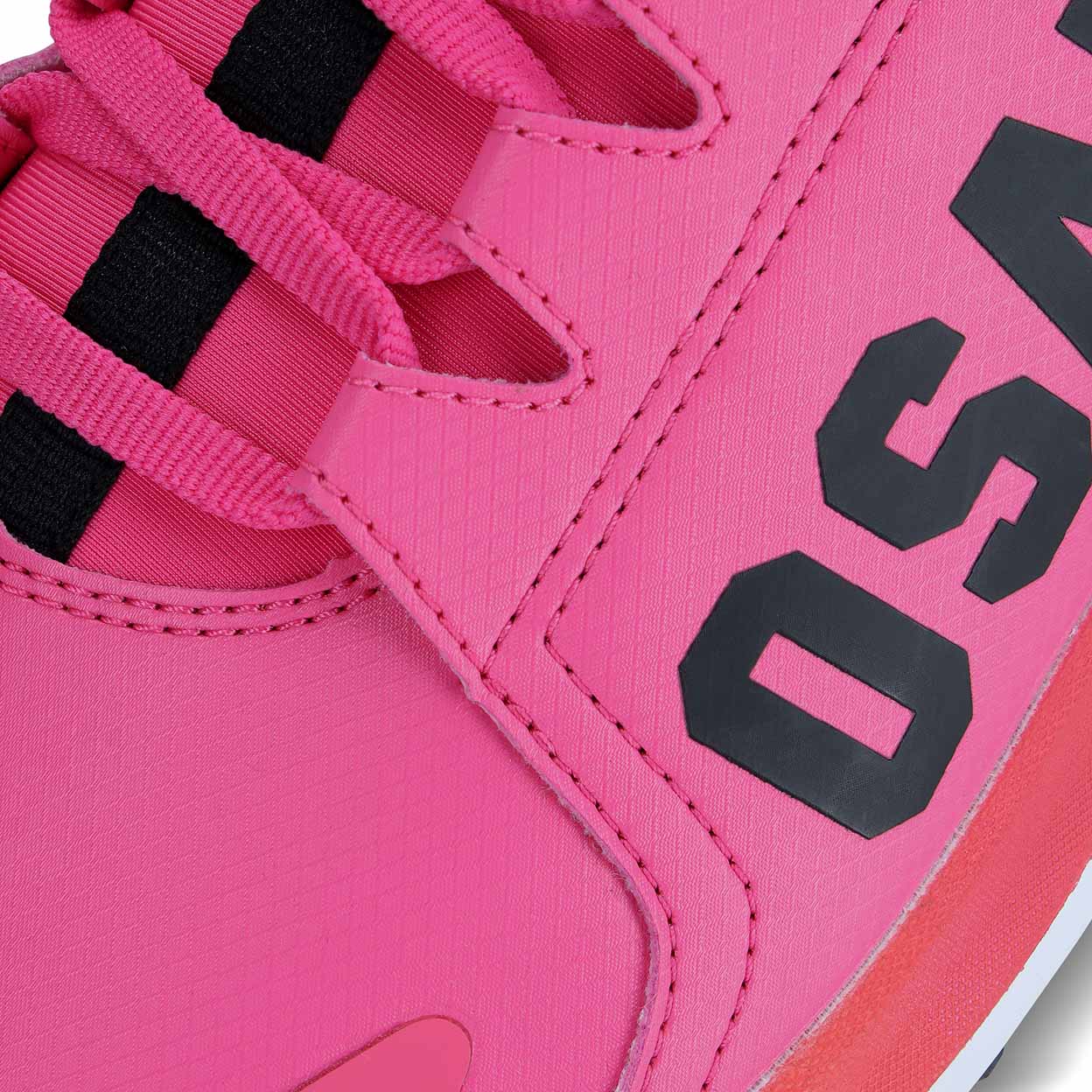 detail of the laces of the pink Osaka Furo Turf Shoes