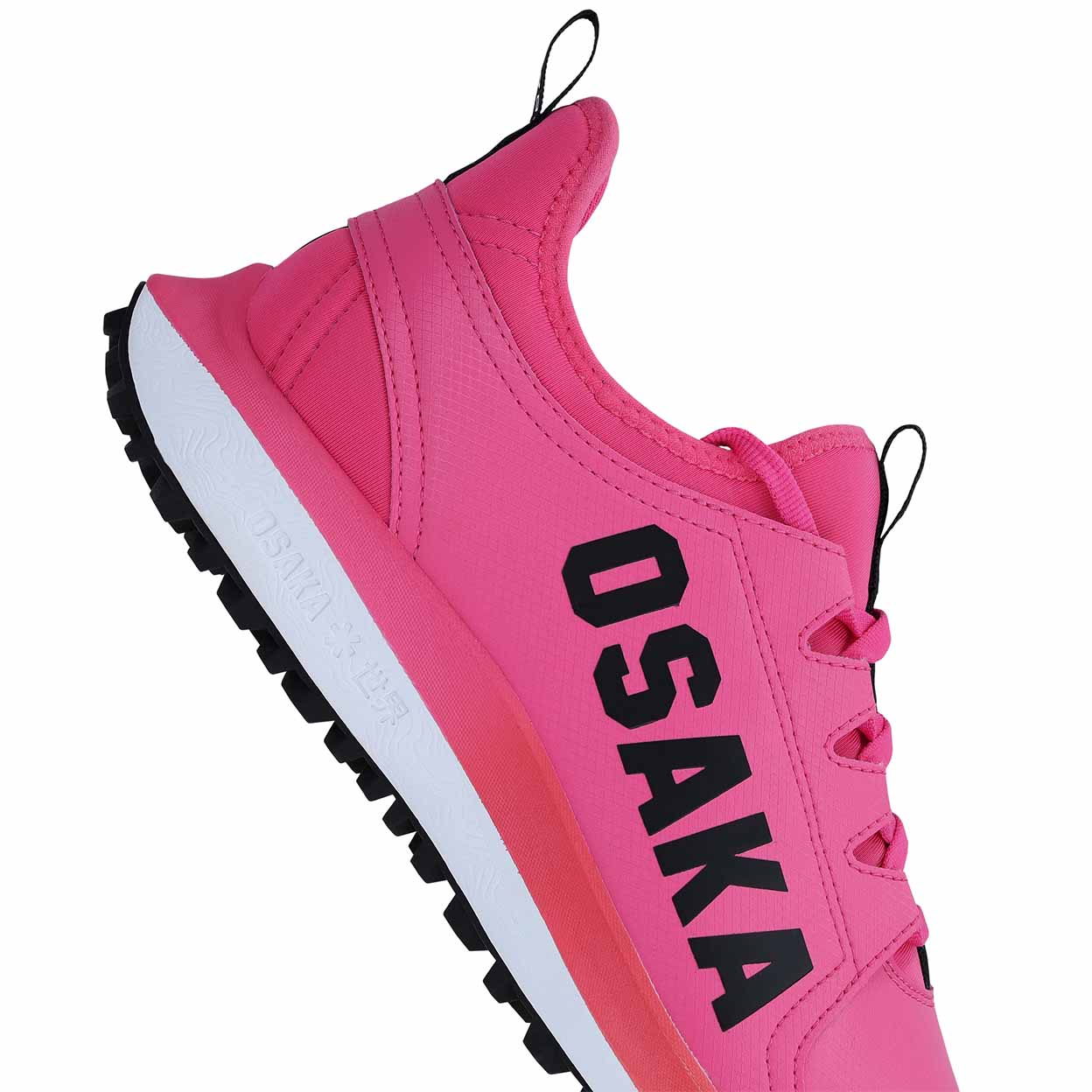Logo on the side of the pink Osaka Furo Turf Shoes