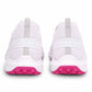 White shoes with pink soles on a white background