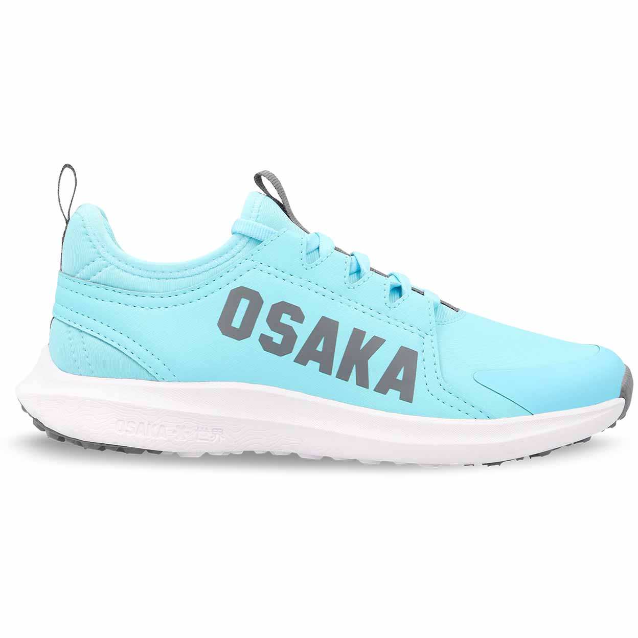 Light blue turf shoe with 'OSAKA' branding on a white background