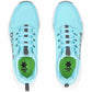 Light blue turf shoes with green accents and Osaka branding on a white background