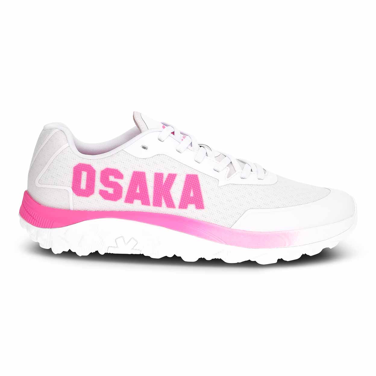 White and pink Osaka sneaker on a white background
