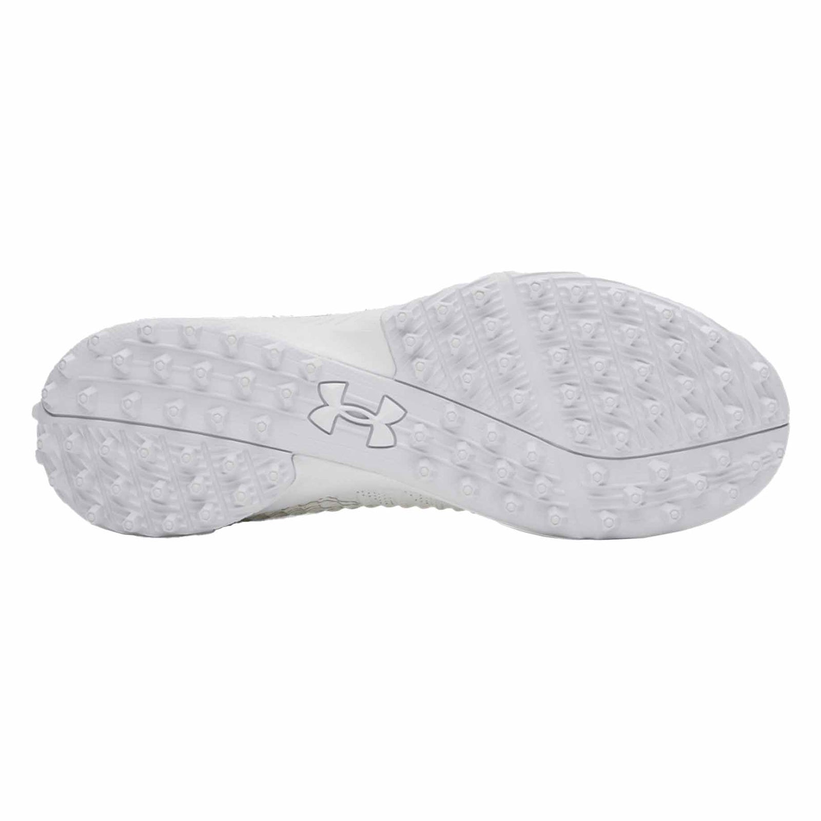 White shoe sole with Under Armour logo on a white background