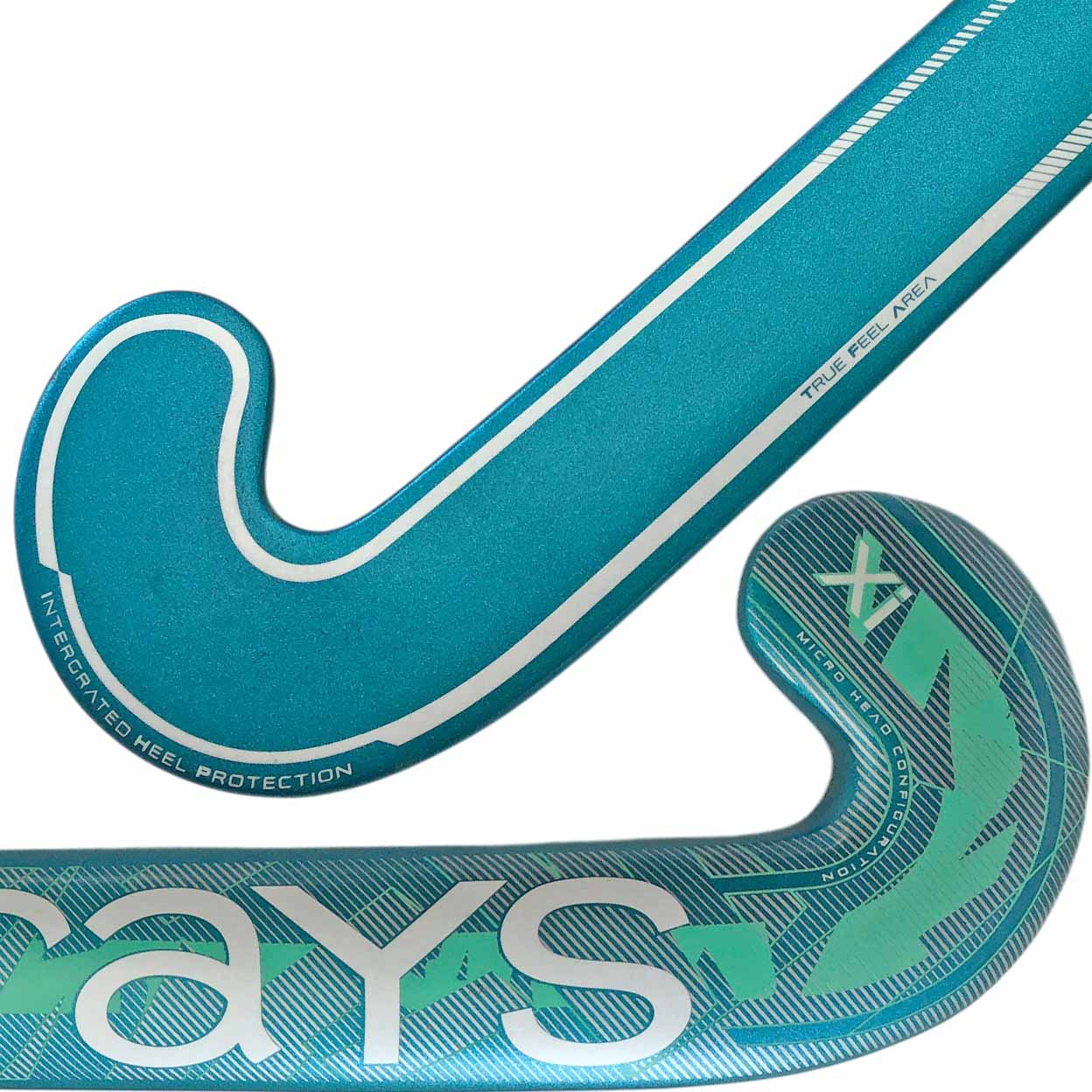 Teal and gray hockey stick with 'Grays' branding on a white background