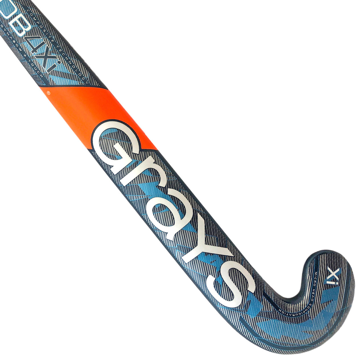 Hockey stick with 'Grays' branding on a white background
