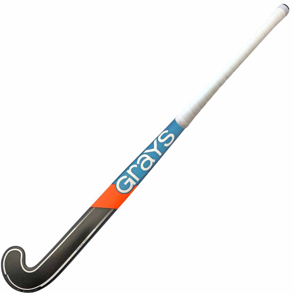Hockey stick with 'Grays' branding on a white background