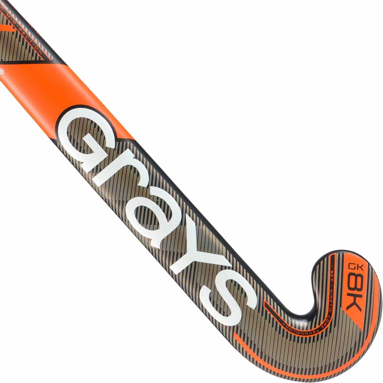 closeup of the back of the Grays GK8000 Goalie Composite Field Hockey Stick