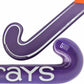 Purple and orange hockey stick with 'Grays' branding on a white background
