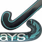 Close-up of a hockey stick with 'Grays' branding on a white background