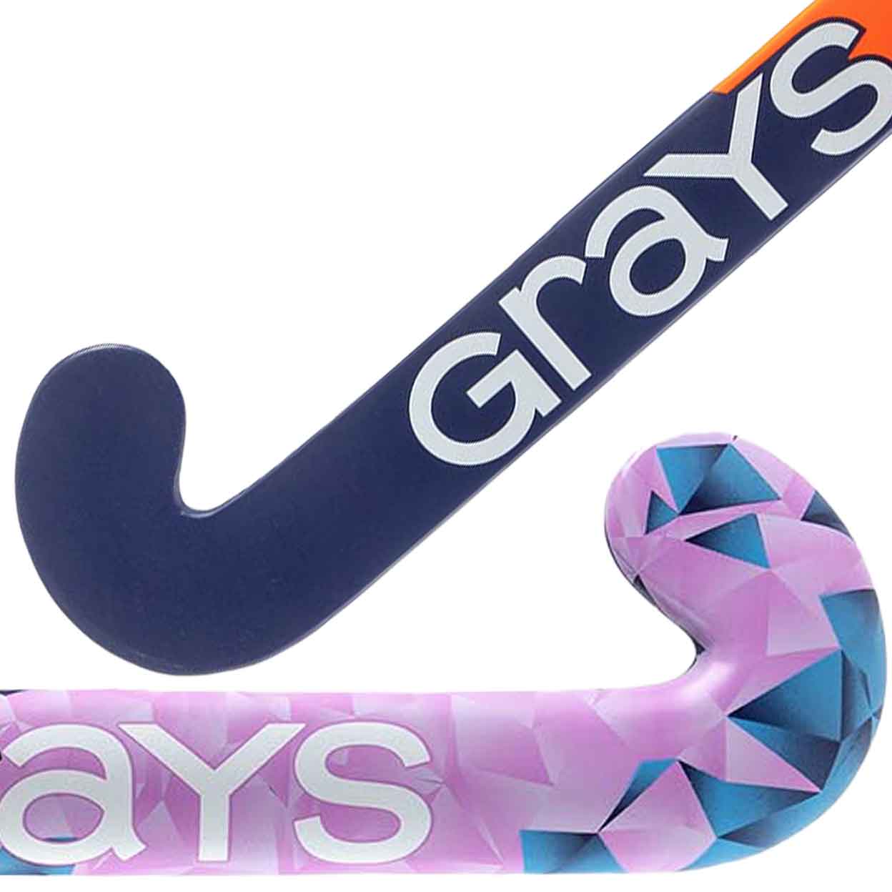 close up of the toes of the purple Grays Aftershock Field Hockey Stick