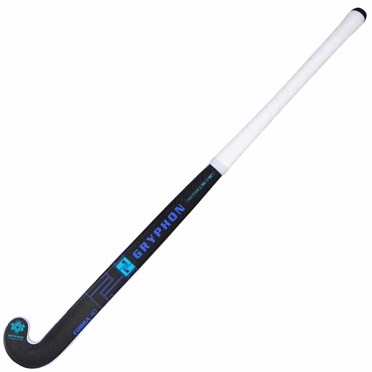 Hockey stick with 'Gryphon' branding on a white background