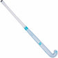 White and blue hockey stick with a brand logo on a white background
