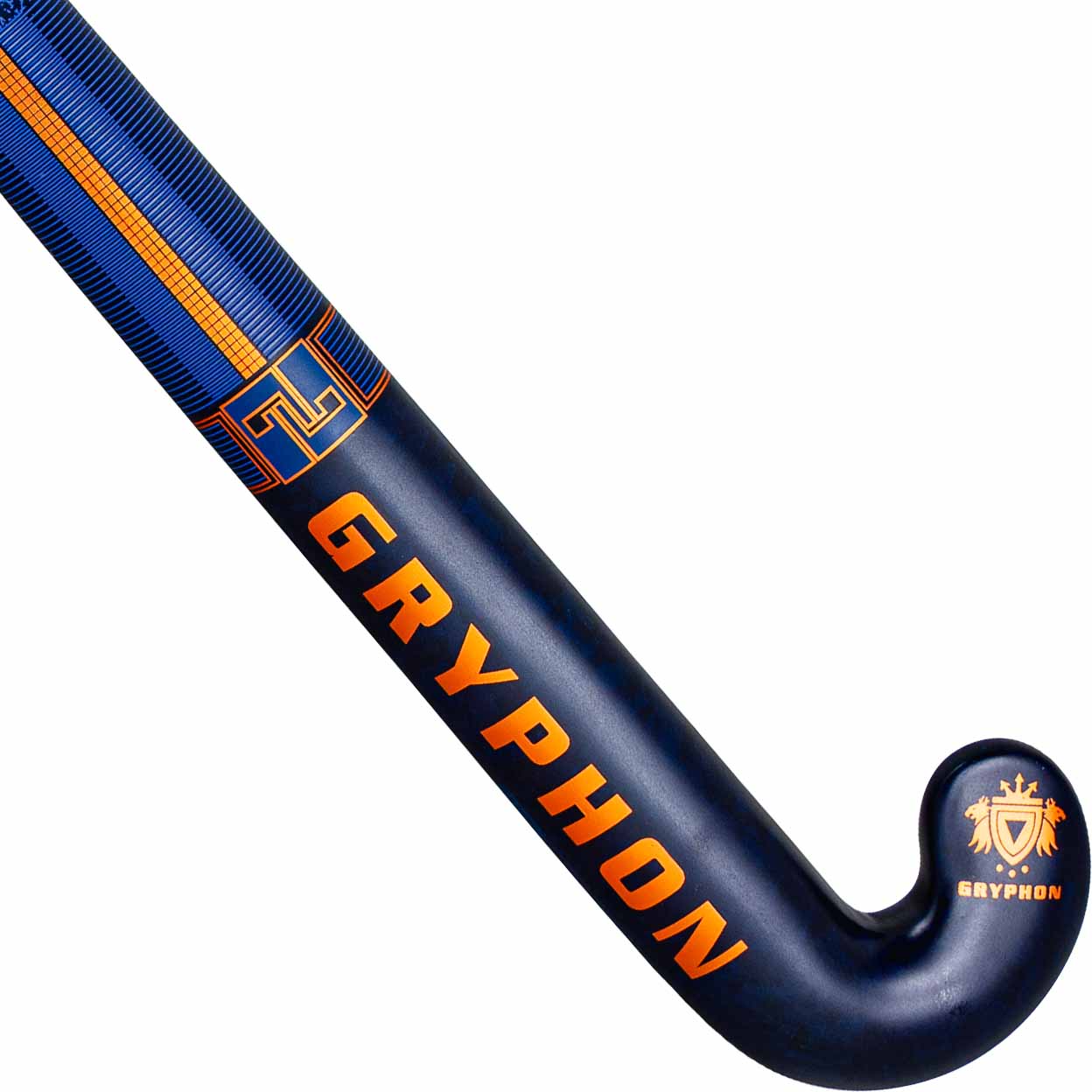 Hockey stick with 'Gryphon' branding on a white background