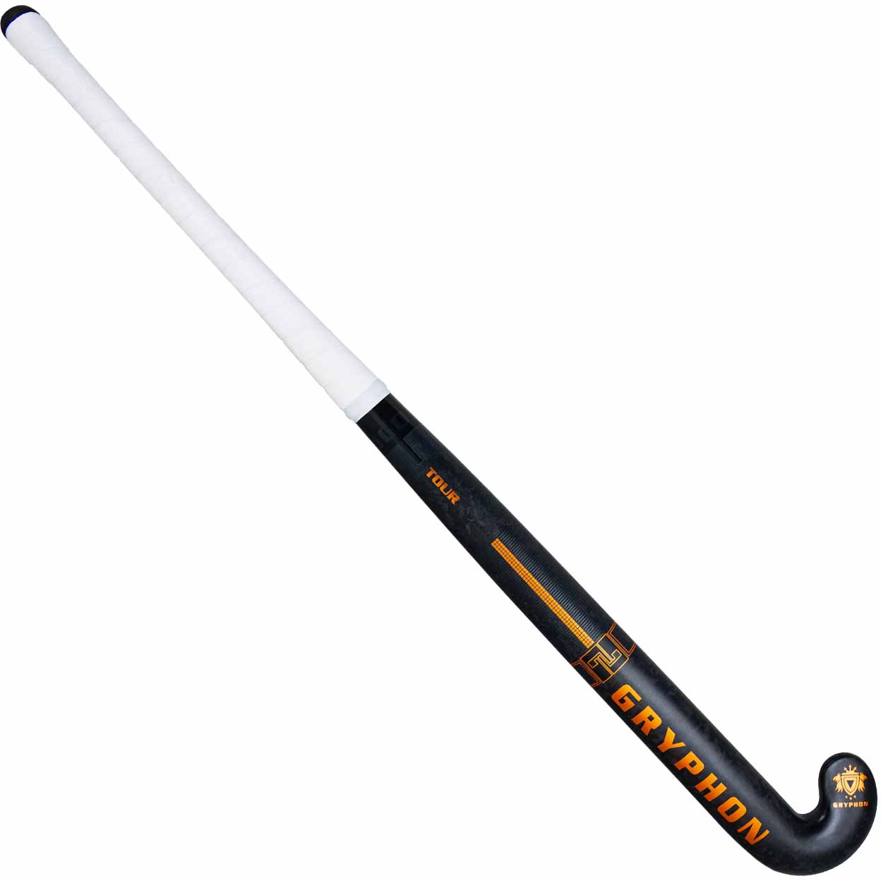 Hockey stick with 'Gryphon' branding on a white background