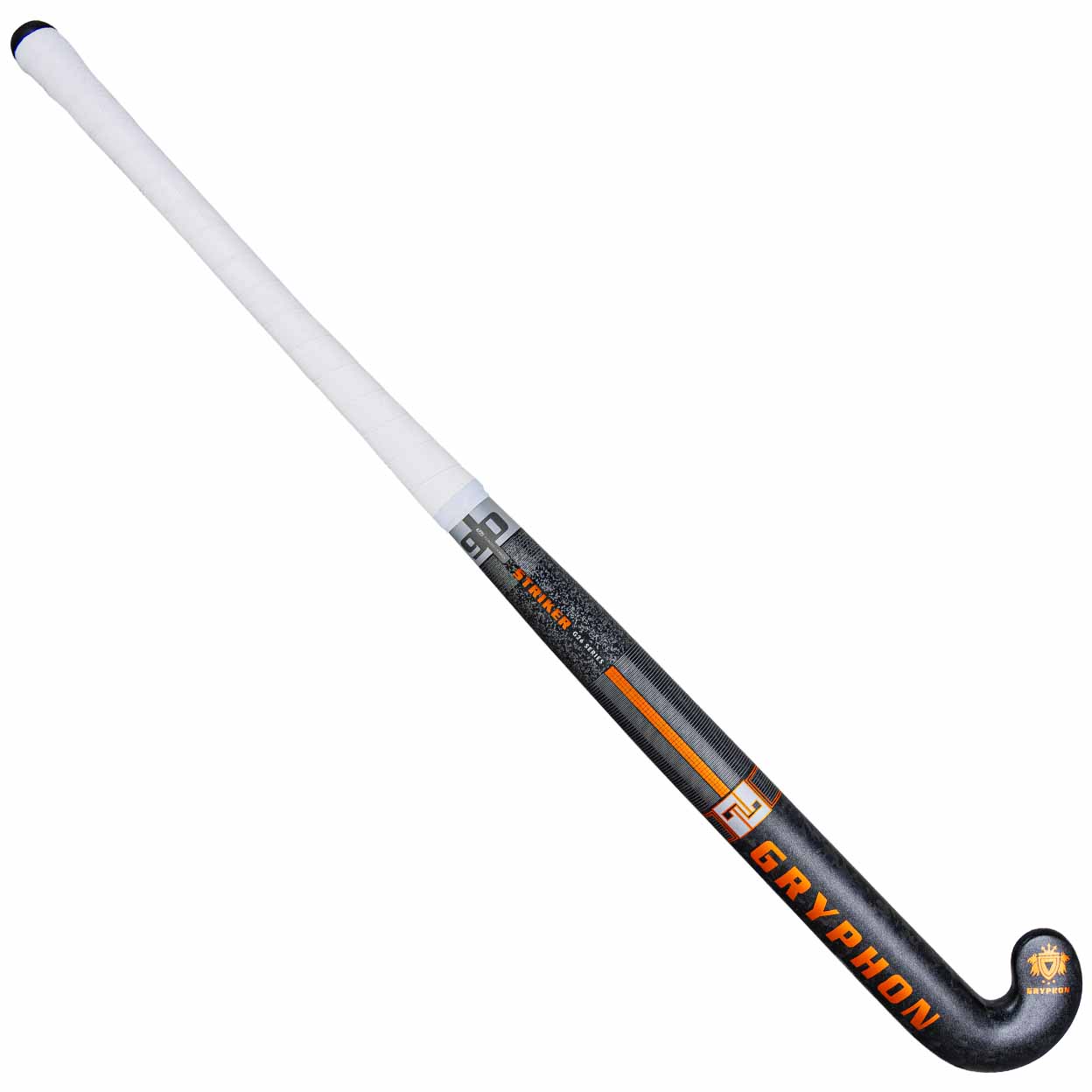 Hockey stick with 'Gryphon' branding on a white background