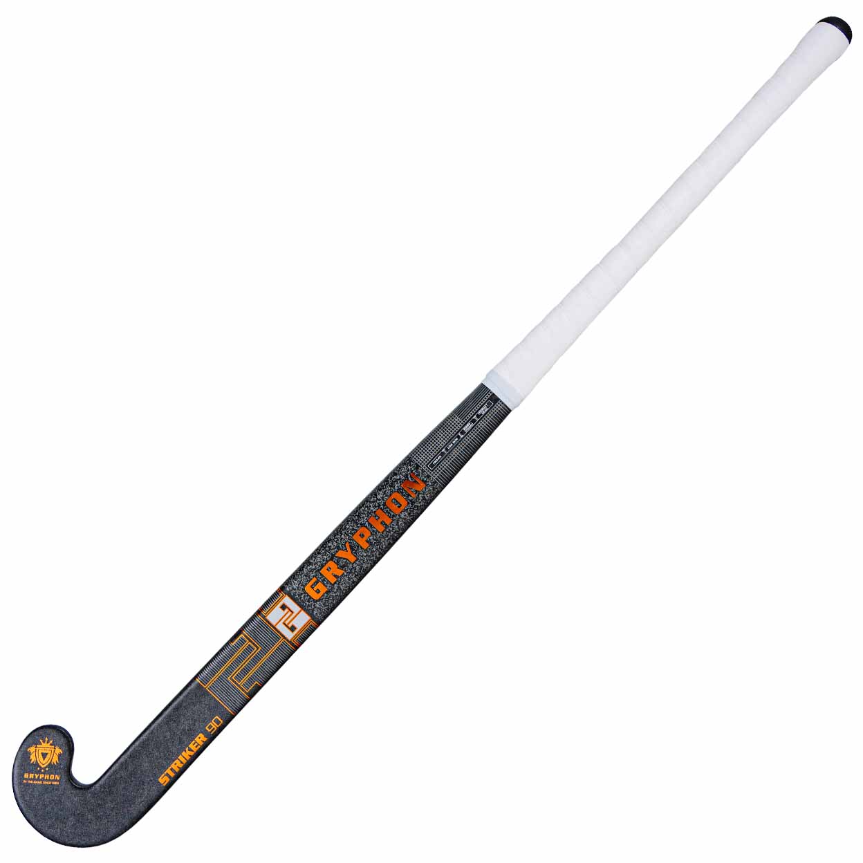 Hockey stick with 'Gryphon' branding on a white background