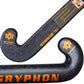 Hockey stick with Gryphon branding on a white background