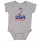 Front of the USA Field Hockey Infant Onesie