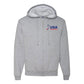 Front of a grey USA Field Hockey Full-Zip Hooded Sweatshirt