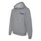 angled view of the front of the USA Field Hockey Full-Zip Hooded Sweatshirt